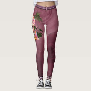 Legging Um flamingo doce num paraíso tropical