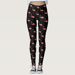 Legging Um flamingo rosa sobre fundo preto