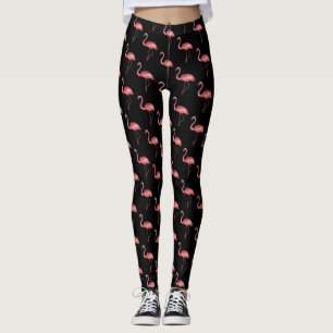 Legging Um flamingo rosa sobre fundo preto