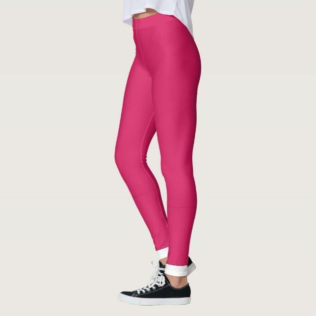 Legging um fundo rosa com borda branca (Esquerda)