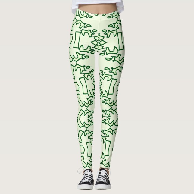 Legging Um leggi verde "Ratti_Creative_Arts" na moda (Frente)