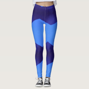 Legging Um padrão das linhas azuis escuras e bebê