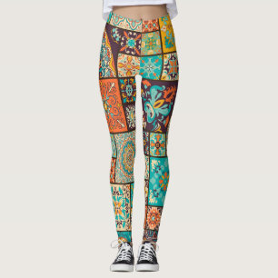 Legging Um padrão de azulejo islâmico e árabe.