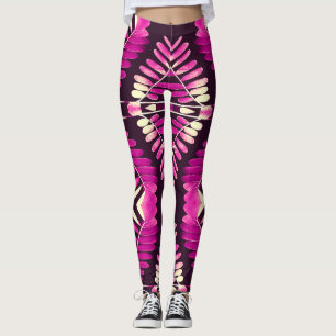 Legging Um padrão de folhas vibrante "Ratti_Creative_Arts"