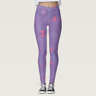 Legging Um padrão de Primavera púrpura e rosa