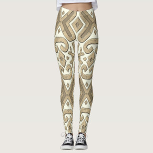 Legging Um padrão geométrico clássico sobre fundo branco
