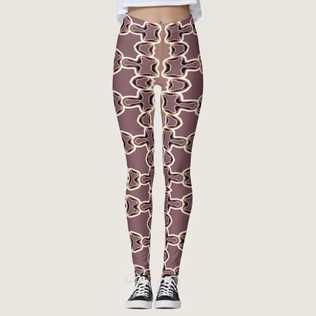 Legging Uma cor marrom na moda "Ratti_Creative_Arts" (Frente)