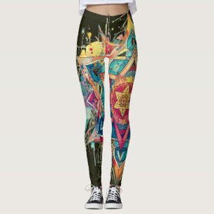 Legging Uma estrela + Arte abstrata Par de Moderno Persona