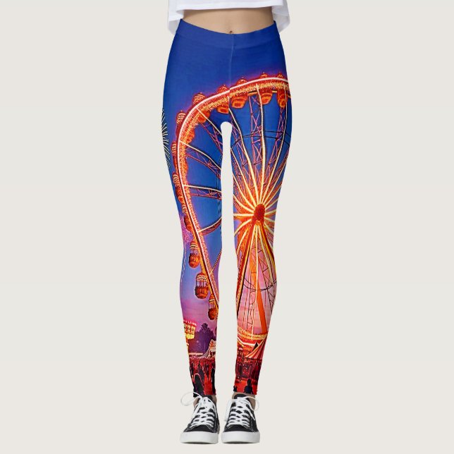 Legging Uma Noite de Luzes Festivas Design (Frente)