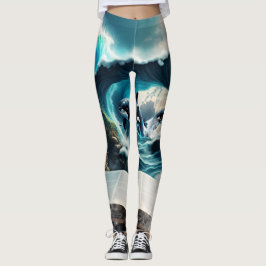Legging Uma Orca Nadadora na onda.