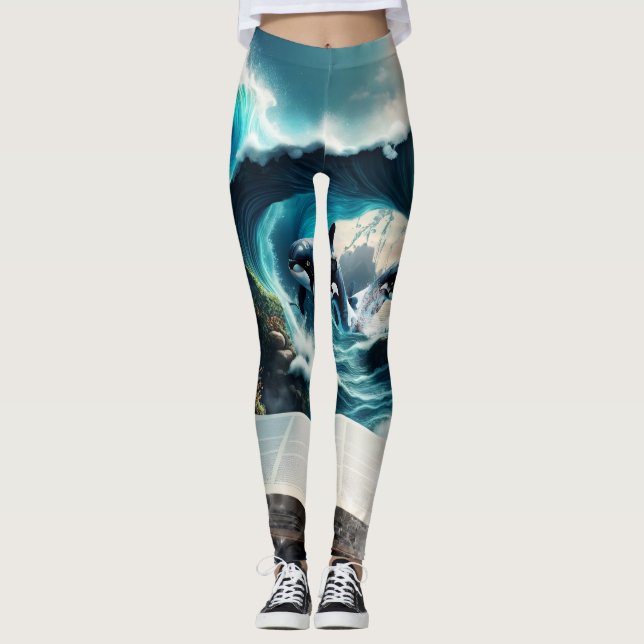 Legging Uma Orca Nadadora na onda. (Frente)