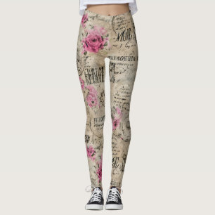 Legging Uma Série de Design de Efêmeras Francesas 24