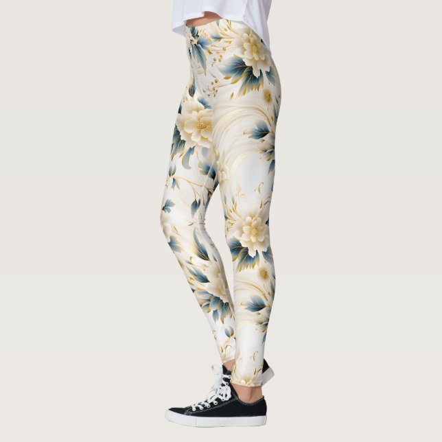 Legging Uma Série Floral de Casamento Design 1 (Esquerda)