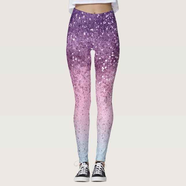 Legging Unicorn Girls Glitter #6d (Faux Glitter) #shiny (Frente)