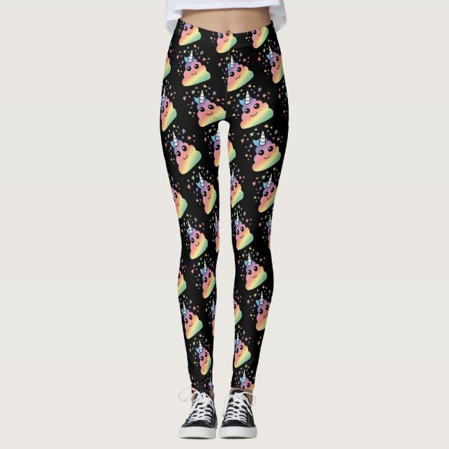 Legging Unicorn Rainbow Poop Emoji (Frente)