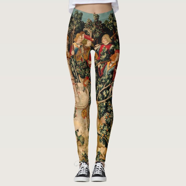 Legging Unicorn Tapestries Encontrou Legenda Mítica (Frente)