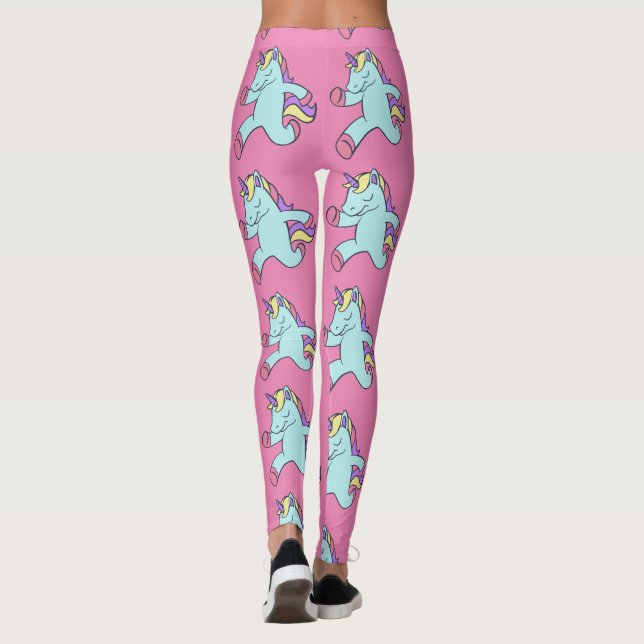 Legging Unicórnio Azul Executando Thunder_Cove (Verso)