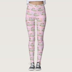 Legging Unicórnios e Rainbows (rosa)