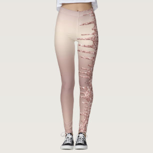 Legging Unidades de Miniatura da Lente Leve Dourada rosa -