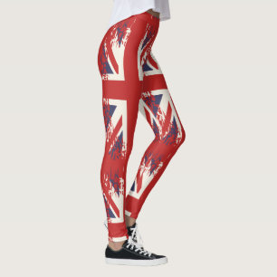 Legging Union Jack (bandeira do Reino Unido), estilo grung