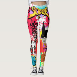 Legging Unique eye catching graffiti Spray paint Modern