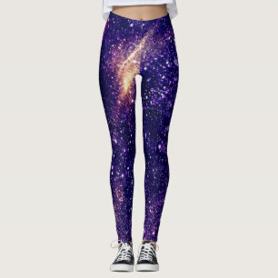 Legging Universo violeta abstrato de galáxia roxa