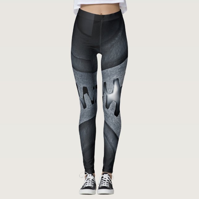 Legging Urbanismo de Elegância - Roda Gear Steampunk (Frente)