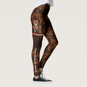 Legging Ursa de pelúcia fofa eu amo chocolate