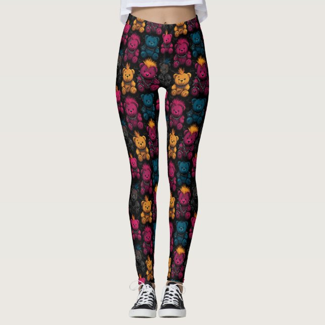 Legging Ursinhos Sensíveis De Punk Rock Rebelliers (Frente)