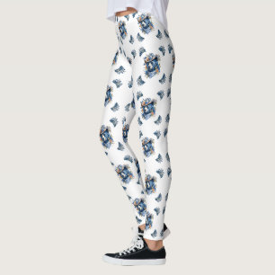 Legging Urso Caubói Ocidental - Urso Azul com Bandana Flor