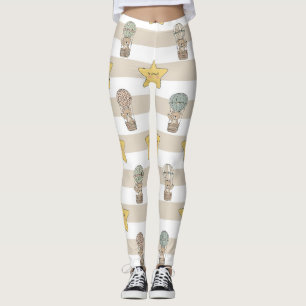 Legging Urso de Pelúcia Fofo Balão de Ar Quente Padrão Neu
