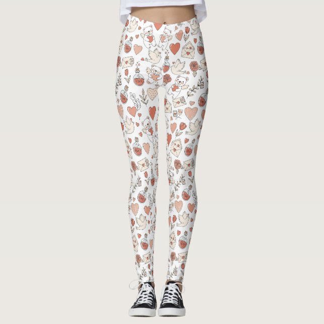 Legging Urso Fofo e Corações -- Berçário Pastel (11) (Frente)