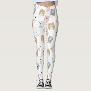 Legging Urso Fofo e Corações -- Berçário Pastel (2)