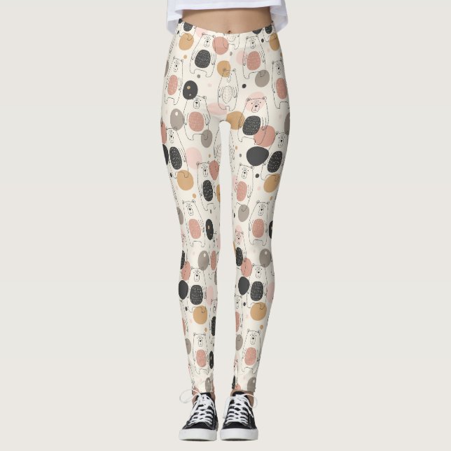Legging Urso Fofo - Floresta de Pastéis Suaves (3) (Frente)