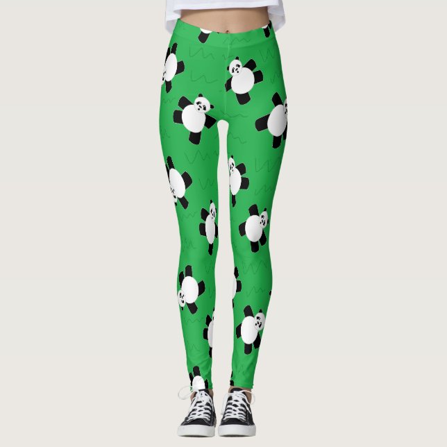 Legging Urso-panda com erva (Frente)