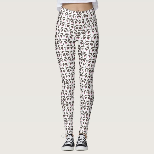Legging Urso Panda Divertido Doodle (Frente)