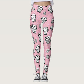 Legging Urso Panda Rosa Pontos Modernos Divertidos