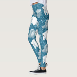 Legging Urso Polar Branco Branco Branco Branco Amarelo Azu