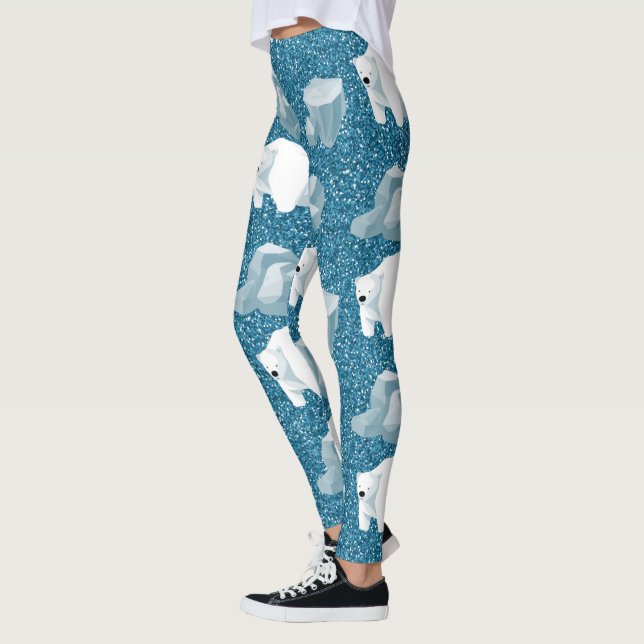 Legging Urso Polar Branco Branco Branco Branco Amarelo Azu (Esquerda)