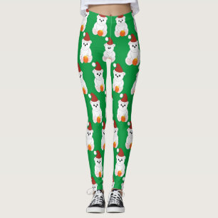 Legging Urso Polar de Natal Pai Natal é um padrão bonito v