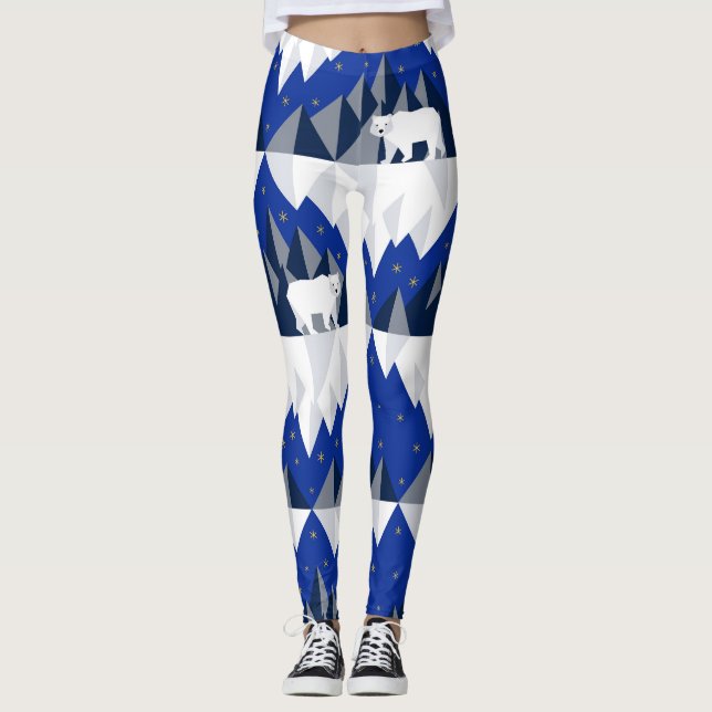 Legging Urso Polar no Padrão Iceberg Sem Olhos. (Frente)