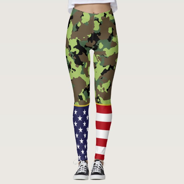 Legging USA Flag Bright Militar Green Camo (Frente)