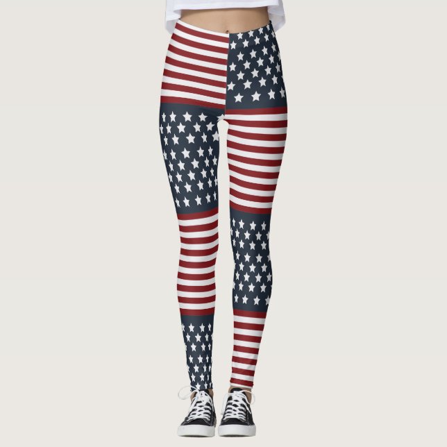 Legging USA Stars & Strips American Flag Light & Firework  (Frente)
