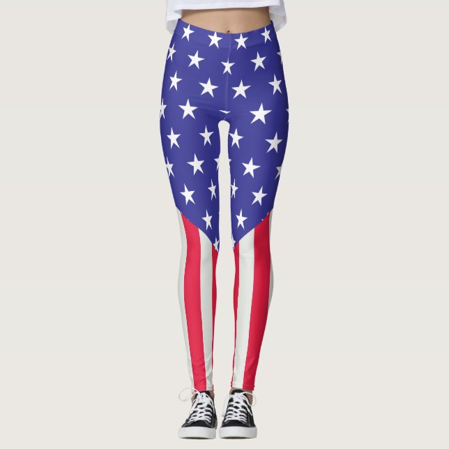 Legging USA Stars & Strips American Flag Light & Firework  (Frente)
