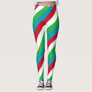 Legging Usbequistão - Cores Nacionais de Bandeiras com Str