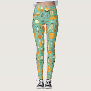 Legging Utensílios Modernos de Cozinha do Século médio Ret