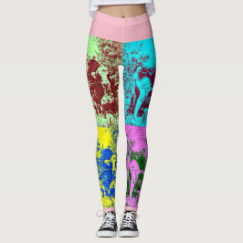 Legging Vaca nas caneleiras das mulheres feitas sob