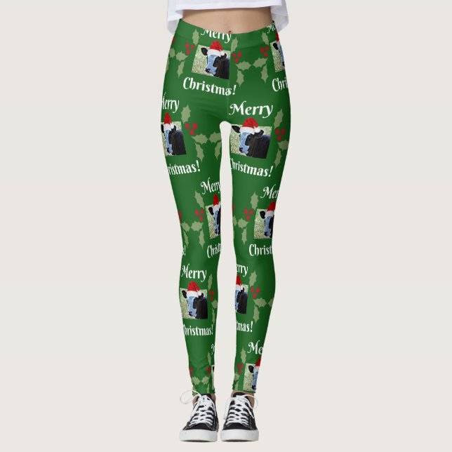 Legging Vaca Pernas de Natal Feliz (Frente)