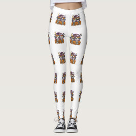Legging Vacas de Esqueleto Assustadoramente Fofas com Abób