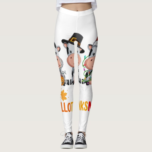 Legging Vacas Felizes Camisa De Hallothanksmas, Halloween  (Frente)